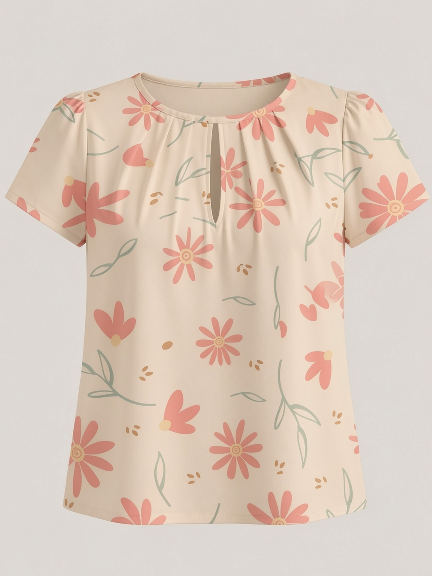 2026 New Women's Round Neck El - đánh giá và giá Resort Shirt Floral