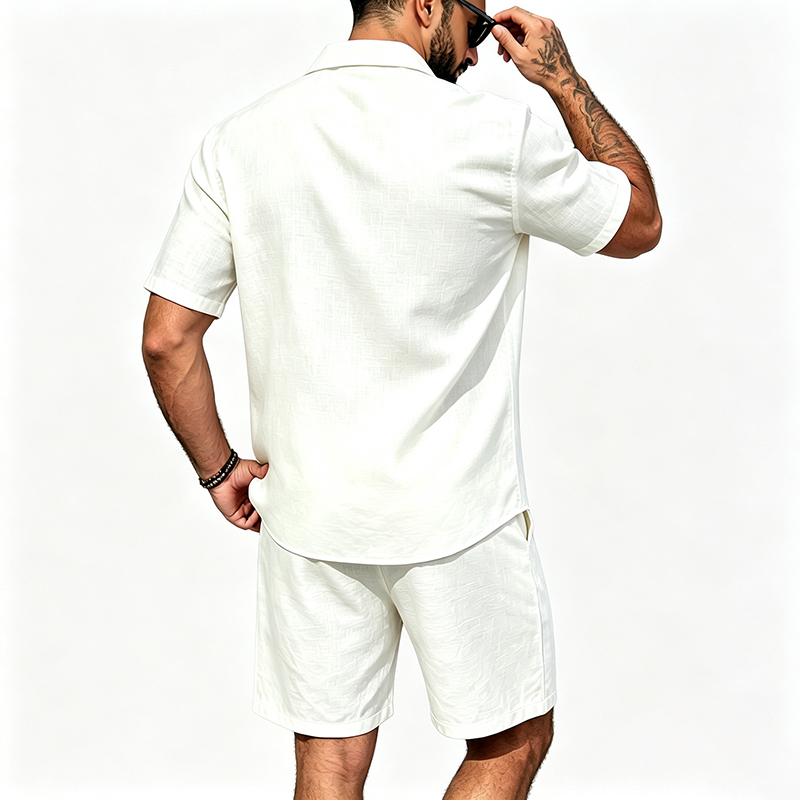 Men Linen Two Piece Outfit Sho - đánh giá và giá Short Linen Drawstring