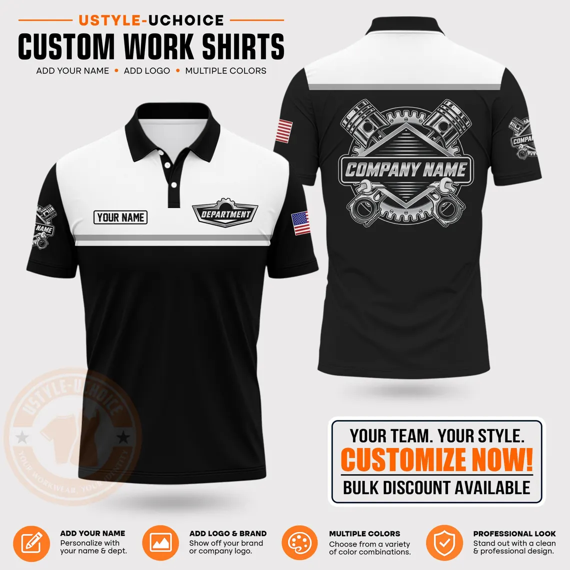 Custom Mechanic Work Pattern P - đánh giá và giá Polo Shirt Pique