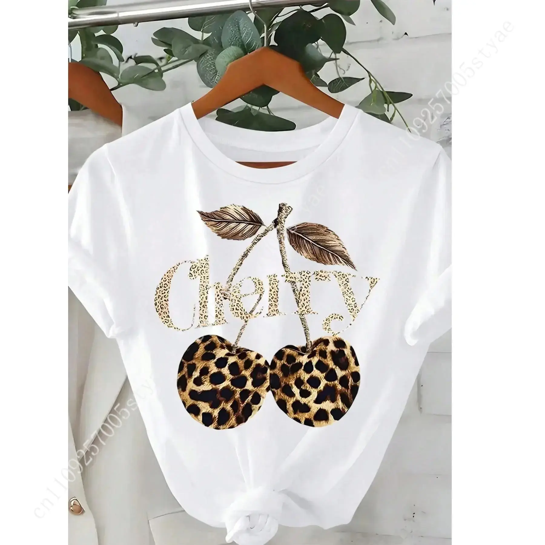 Women's Cherry & Leopard Print - đánh giá và giá Tee Graphic Print