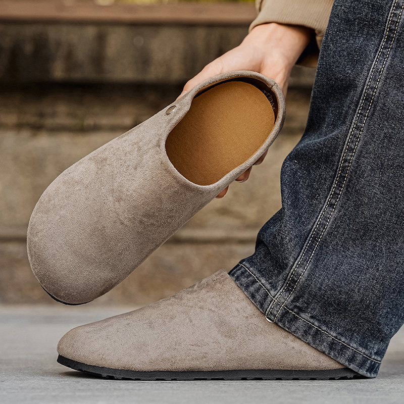 Men Suede Leather Slippers Mul - đánh giá và giá Flip Flop Leather Men