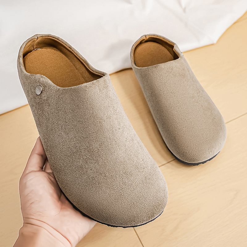 Men Suede Leather Slippers Mul - đánh giá và giá Flip Flop Leather Men