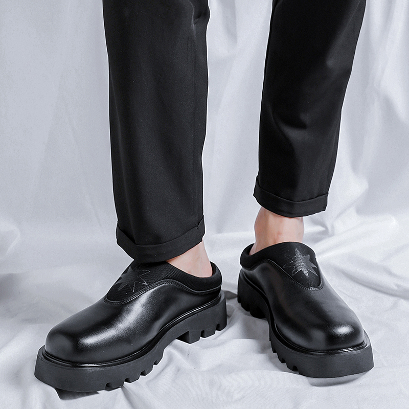 Platform Half Shoes for Men Mu - đánh giá và giá Flip Flop Leather Men