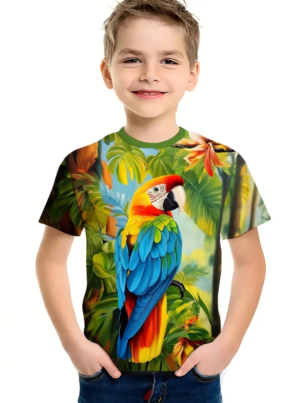 Kids' Tropical Macaw Parrots B - đánh giá và giá Tee Graphic Print