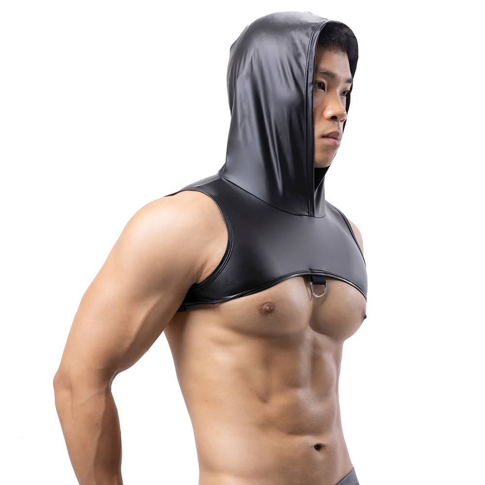 Men Faux Leather Hooded Fitnes - đánh giá và giá Tank Top Muscle